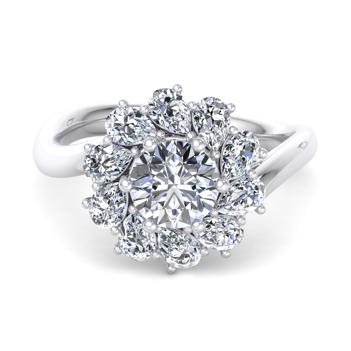 Hailey Pear Halo Engagement Ring